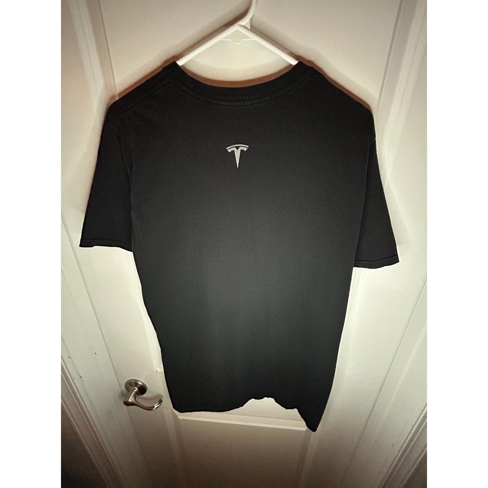 Tesla Elon Musk "Black At Tesla" Textured Spell Out T-Shirt Sz Mens Large - Picture 4 of 5